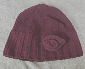 Gorra tejida vintage American Eagle Outfitters mezcla de angora con rosa en borgoña - Imagen 1 de 4