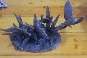 Scultura in metallo oche che volano dalla palude grande bellissima statuina decorazione casa! - Foto 1 di 5