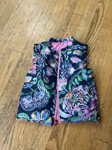 Lilly Pulitzer Navy Floral Reversible Vest size S (4-5T) - Picture 1 of 4