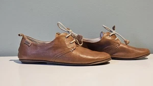 Pikolinos Calabria Damen Größe EU 37 hellbraune Lederschuhe Schnürschuhe Flats - Bild 1 von 12