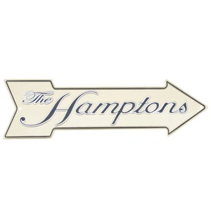 The Hamptons Tin Beach Arrow Funny Sign Man Cave Bar Pub Coastal Home Wall Decor - Picture 1 of 1