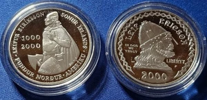 2000 US Mint Leif Ericson Millenium Silver  2- Coin Set W/OGP and COA - Picture 1 of 4
