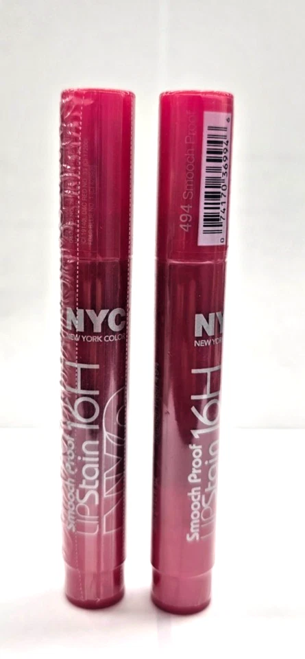 2 PACK NYC New York Color Smooch Proof Lip Stain 16H-494 Smooch Proof - Image 1 of 1