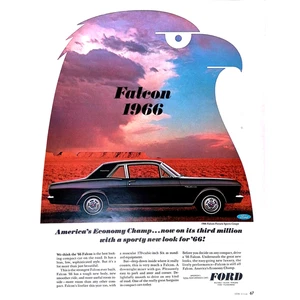 1966 Ford Falcon Car Print Ad America's Economy Champ 10.5"X13" - Picture 1 of 3