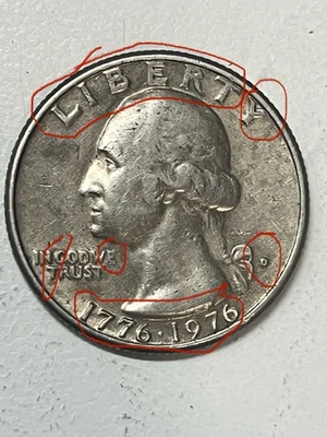 1776-1976 D US Bicentennial Quarter, Rare With Multiple Errors - Image 1 of 4