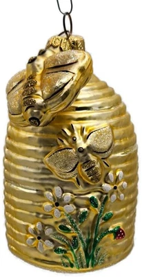 Patricia Breen Beeskep With Bee Flowers Gold Spring Insect Christmas Ornament - Image 1 of 4