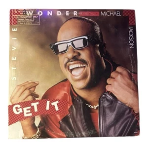 Stevie Wonder Michael Jackson Get It 12” Promo Vinyl Motown 1987 VTG - Picture 1 of 4