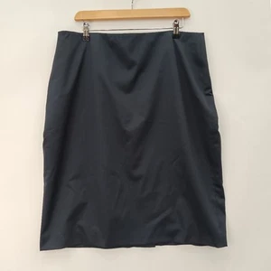 BNWT Jaeger Women's Pencil Navy Blue Casual Skirt Back Slit Knee Length UK 16 - Picture 1 of 24