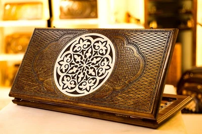 Handmade Wooden Backgammon Set – Luxury Carved Board Game, Premium Gift for Men - Image 1 of 4