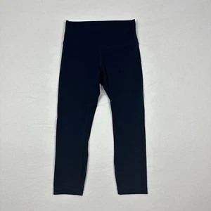 Lululemon Wunder Under Women’s 8 Navy Blue Crop Cropped 22” Yoga Gym Leggings - Picture 1 of 8