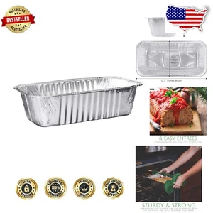 Versatile Disposable Aluminum Loaf Pans Set - Ideal for Baking & Food Storage - Picture 1 of 11