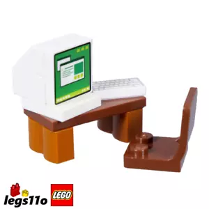 LEGO NEU Büro Schreibtisch mit Computer Tastatur und Stuhl - Minifigur Zubehör - Bild 1 von 5