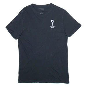 GUESS Mens T-Shirt Black M - Picture 1 of 6