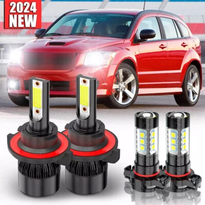 4x Faros LED bombillas antiniebla de haz alto bajo para Dodge Caliber 2010 2011 2012 Foto 1 de 4