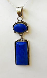 Navajo (Teddy Draper) Sugilite & sterling Pendant necklace 26 gram 20 inch chain - Picture 1 of 8