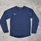 Nike Men's Size S Pullover Sweater Crew Neck Windbreaker Pockets Polyester Blue
