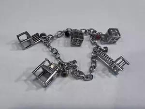 Vintage MMA Charles Rennie Mackintosh Sterling Silver 925 Chairs Charm Bracelet - Picture 1 of 9