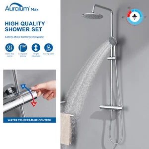 Duschsystem mit Thermostat Regendusche Duscharmatur Duschset Handbrause Dusche - Bild 1 von 18