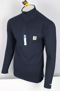 Carhartt Herren 1/4 Zip Pullover S Small Force Relaxed Midweight Mock Blau - Bild 1 von 4