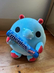 Zuru Light Blue Plush Hippo Hippopotamus Holding Mentos Mint Stuffed Animal - - Picture 1 of 10