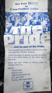 1976 Detroit Lions Football Original Ticket Order Form Schedule - Bild 1 von 4