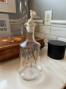 C1880 Antique Victorian Italian Style Murano ? Glass Bottle Bakelite Stopper? - Picture 1 of 14