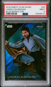 Topps Star Wars Finest Lando Calrissian Blue Refractor 118/150 PSA 9 - Picture 1 of 2