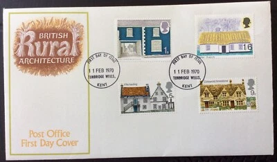 11.2.1970 British Rural Architecture FDC Tunbridge Wells Stucco, Thatch, Harling - Image 1 of 4