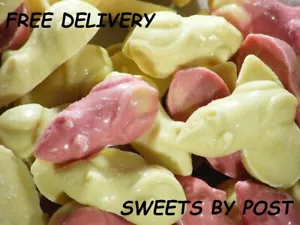 HANNAHS PINK White MICE Chocolate Retro Sweets Kids Party Candy Buffet Treat - Picture 1 of 8