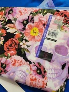 NOBO XXL No Boundaries Leggings Womens Pink Floral Skulls Ankle Cotton Spandex - Picture 1 of 3