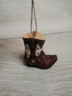 New BROWN COWBOY BOOT CHRISTMAS Tree ORNAMENT Western Rustic Country Rodeo Ranch