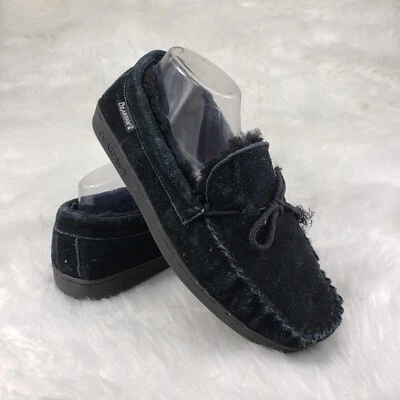 BEARPAW Moc Black Suede Slip On Comfort Slipper Shoes Womens Size US 9 EUR 40 - Image 1 of 4