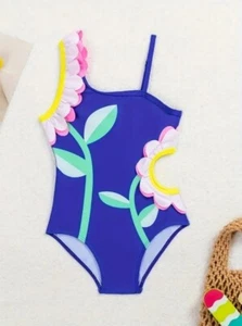 NEW Girls Daisy Ruffle One Piece Swimsuit Bathing Suit - Picture 1 of 6