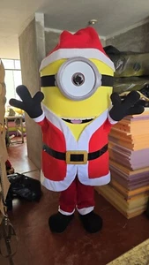 disfraz(mascot botargas costume) HERMOSO MINION STUART NAVIDAD, TRAJE ADULTO - Picture 1 of 6