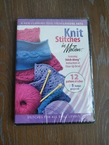 Learn To Knit Video Knit Stitches In Motion DVD Tutorial Leisure Arts Wool Yarn - Picture 1 of 8