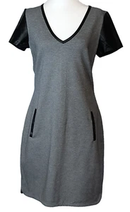 NWOT - Banana Republic Dress Size 8 Short Sleeve Career Work Faux Leather Trim - Picture 1 of 11