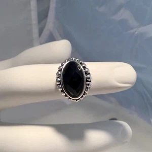 SOLD OUT ! LAGOS STERLING SILVER MAYA ONYX  RINS SIZE 7 - Picture 1 of 4