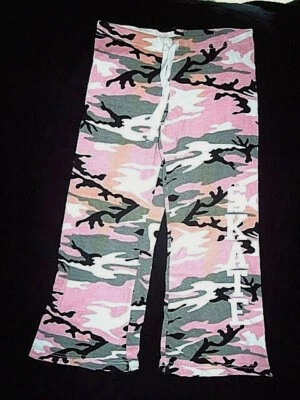 Girls Pajamas Small Pink Camo Pants Lounging Pants Light Comfy PJs Pink Pajamas - Image 1 of 4