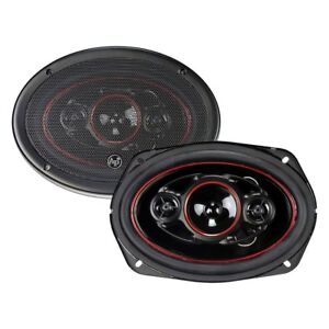 NEW (2) 6x9" 4way Car Audio Speakers.4 ohm Stereo Pair.w/ grill covers.6x9inch