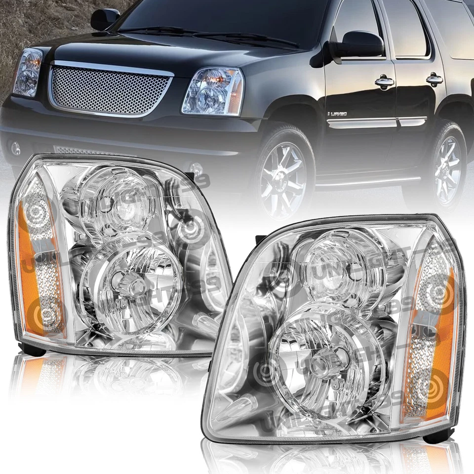 PARA 2007-2014 GMC YUKON DENALI XL1500 2500 FARÓIS ESQUERDA+DIREITA 07-14 - Imagem 1 de 4