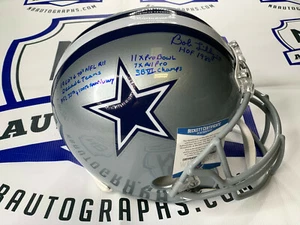 Bob Lilly signierter Dallas Cowboys Helm volle Größe 6 Inschriften Beckett 3 - Bild 1 von 3