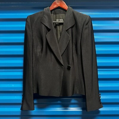 Vintage Giorgio Armani Black Blazer Womans 40 Made In Italy - Image 1 of 4