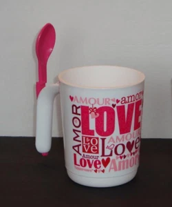 Tupperware Love Languages Becher & Aufhängelöffel Kaffee Tee Kakao 11 Unzen NEU - Bild 1 von 2