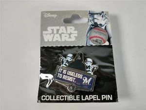 Milwaukee Brewers Hat Lapel Pin MLB Disney Star Wars It Is Useless To Resist - Picture 1 of 3