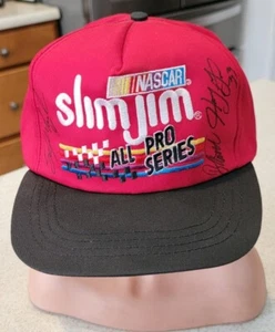 Vintage Slim Jim All Pro Series Hat Nascar Racing - Sterling Marlin Signed ... - Picture 1 of 14