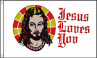 3ft x 2ft (90 x 60 cm) Jesus Loves You Religious Religion Polyester Banner Flag