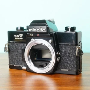 Minolta SRT Super Black Film Camera Fully Functional Vintage Classic - Picture 1 of 10