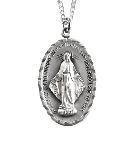 Swift and Fisher katholische Wundermedaille Sterling an Kette geeignet für einen Mann - Bild 1 von 7