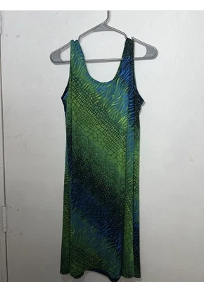 Jostar X-LARGE Green Blue  Sleeveless Dress Slinky Travel - Image 1 of 3