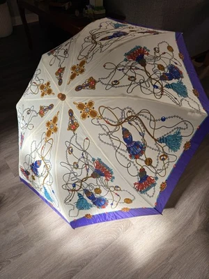 Vintage Christian Dior Folding Umbrella Tassels & Chains  1950 - Image 1 of 4